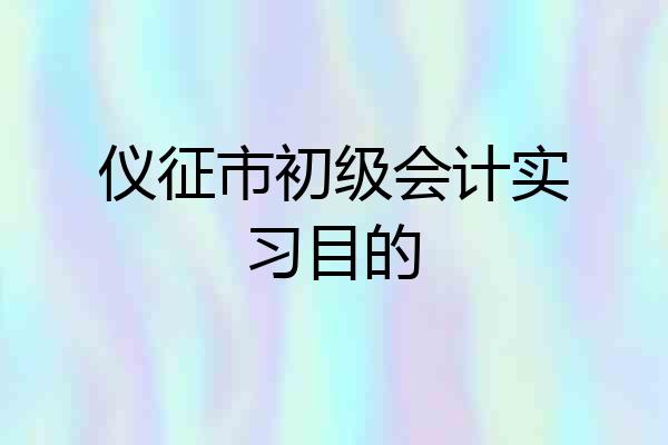 仪征市初级会计实习目的