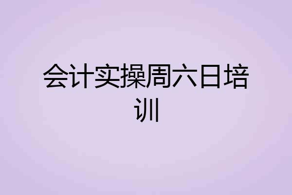 会计实操周六日培训