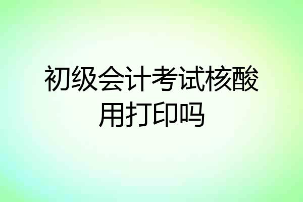 初级会计考试核酸用打印吗