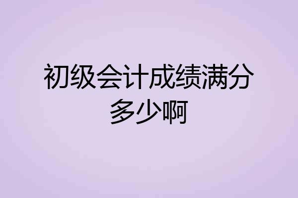 初级会计成绩满分多少啊