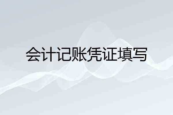 会计记账凭证填写