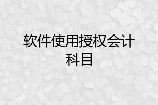 软件使用授权会计科目