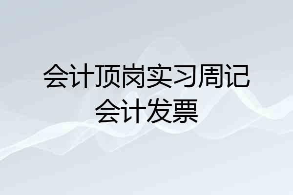 会计顶岗实习周记会计发票