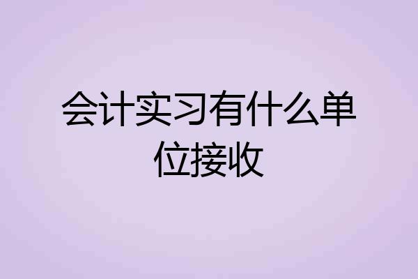 会计实习有什么单位接收