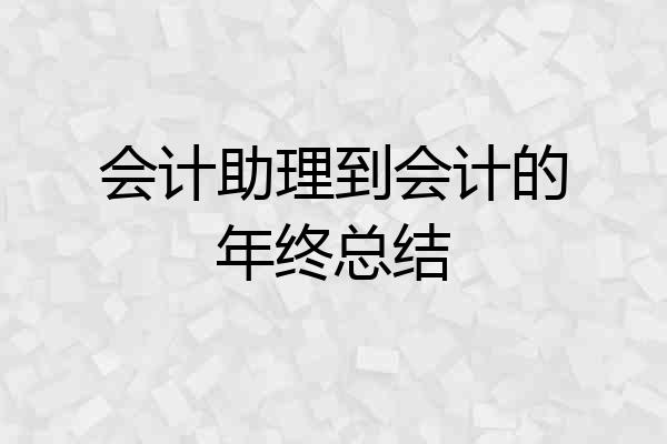 会计助理到会计的年终总结