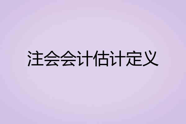 注会会计估计定义