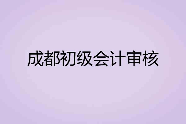 成都初级会计审核