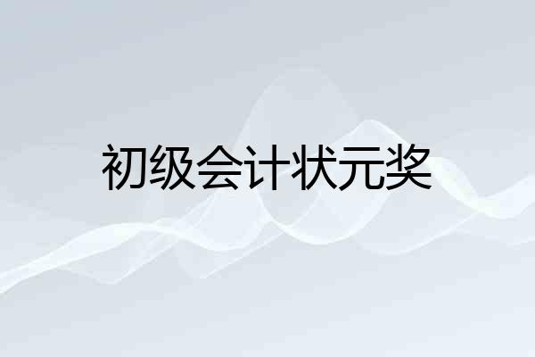 初级会计状元奖