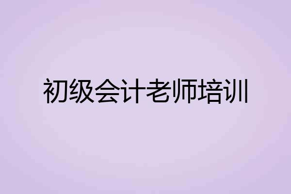 初级会计老师培训