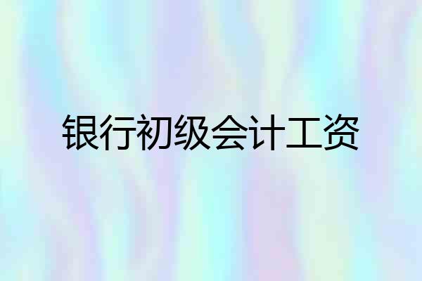 银行初级会计工资