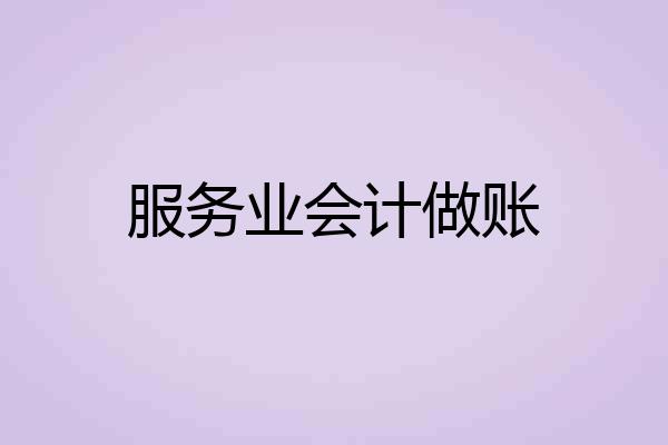 服务业会计做账
