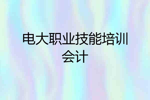 电大职业技能培训会计