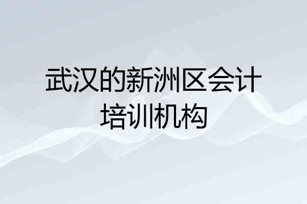 武汉的新洲区会计培训机构