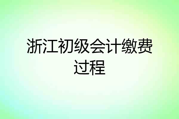 浙江初级会计缴费过程