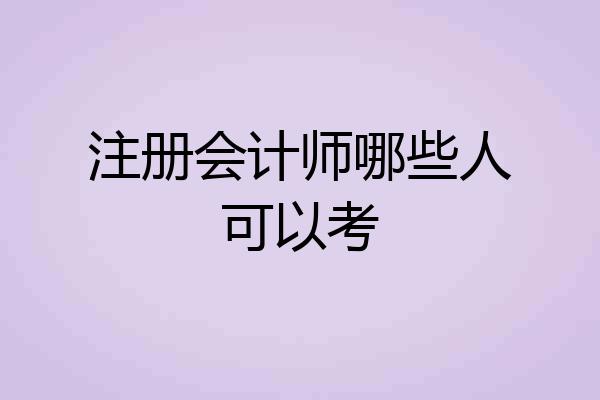 注册会计师哪些人可以考