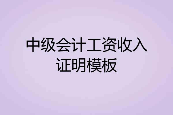 中级会计工资收入证明模板