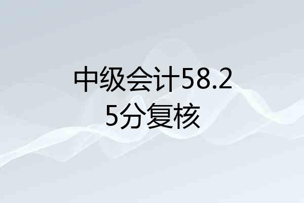 中级会计58.25分复核