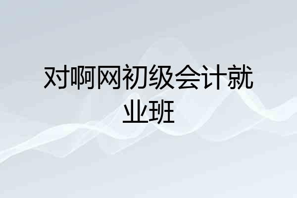 对啊网初级会计就业班