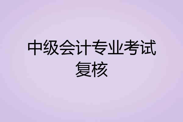 中级会计专业考试复核