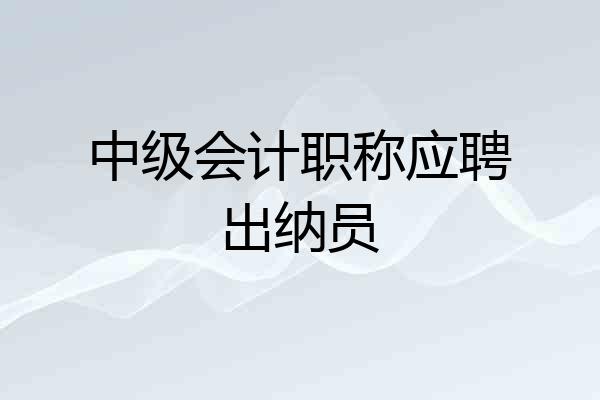 中级会计职称应聘出纳员