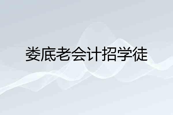 娄底老会计招学徒