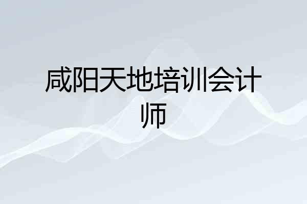 咸阳天地培训会计师