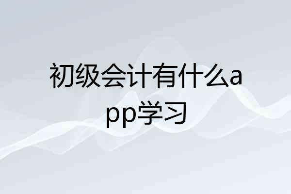 初级会计有什么app学习