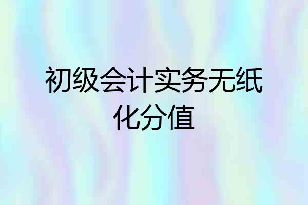 初级会计实务无纸化分值