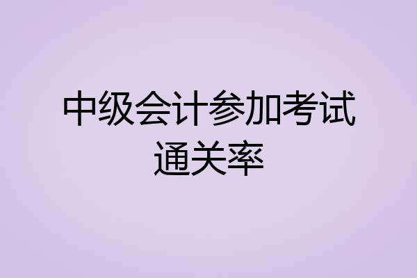 中级会计参加考试通关率