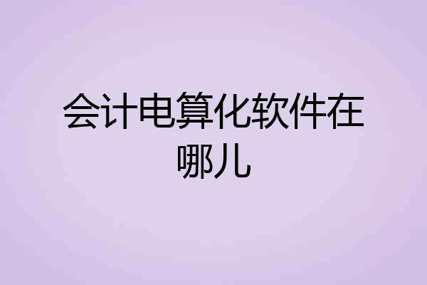 会计电算化软件在哪儿