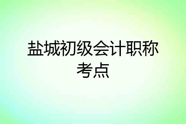 盐城初级会计职称考点