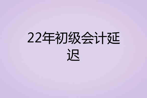 22年初级会计延迟