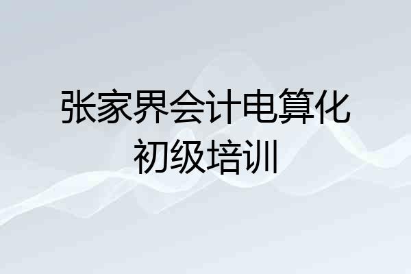 张家界会计电算化初级培训
