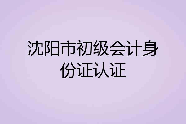 沈阳市初级会计身份证认证