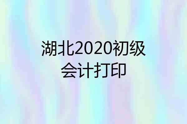 湖北2020初级会计打印