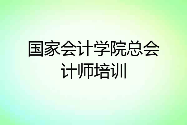 国家会计学院总会计师培训