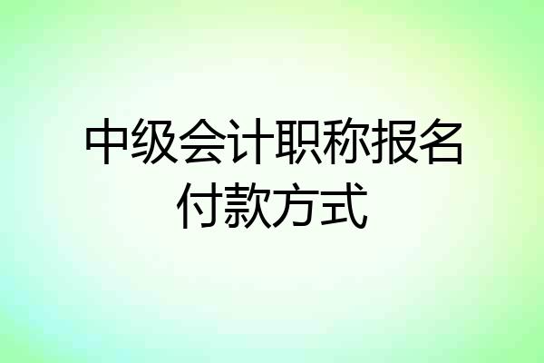 中级会计职称报名付款方式