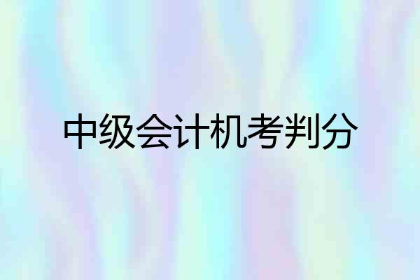 中级会计机考判分