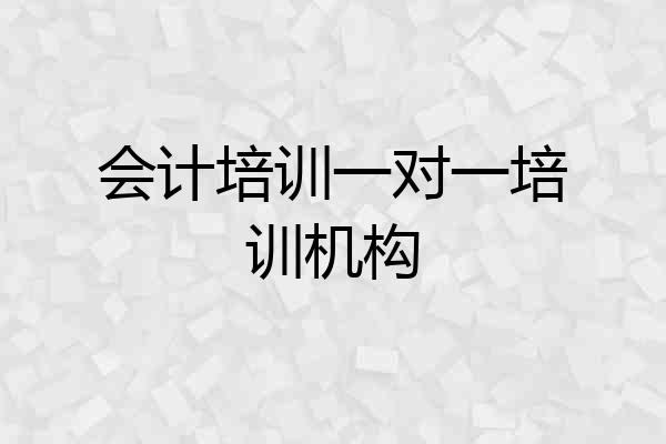 会计培训一对一培训机构