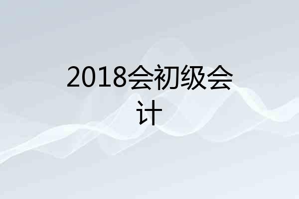 2018会初级会计