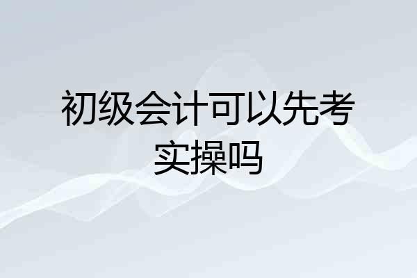 初级会计可以先考实操吗