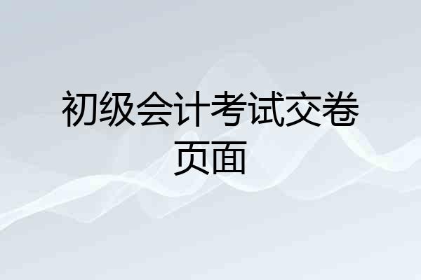 初级会计考试交卷页面