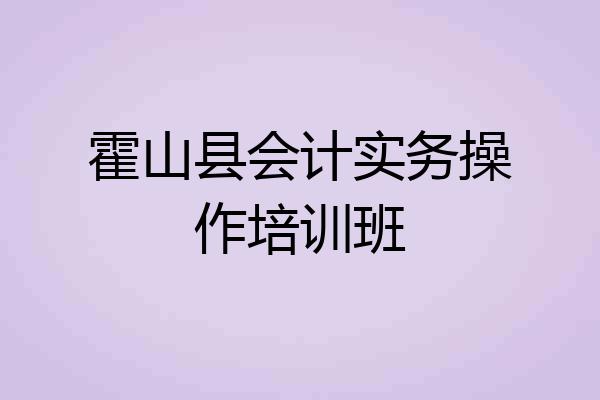 霍山县会计实务操作培训班