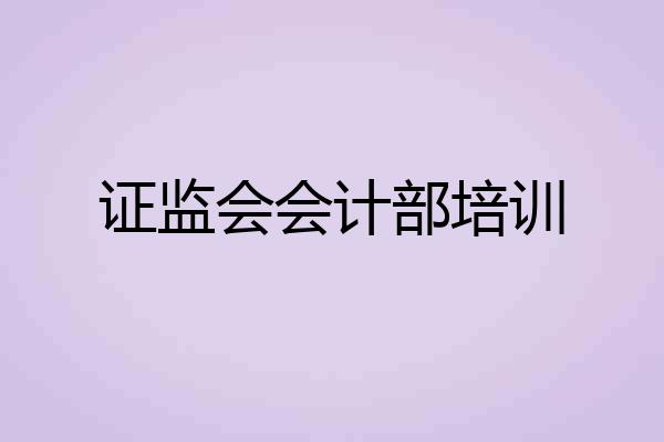 证监会会计部培训