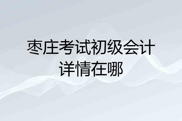 枣庄考试初级会计详情在哪
