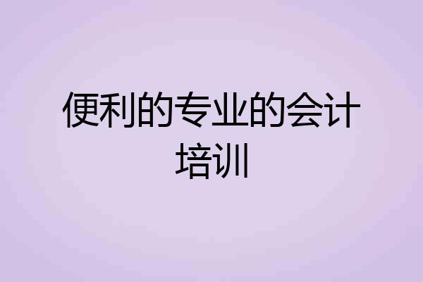 便利的专业的会计培训