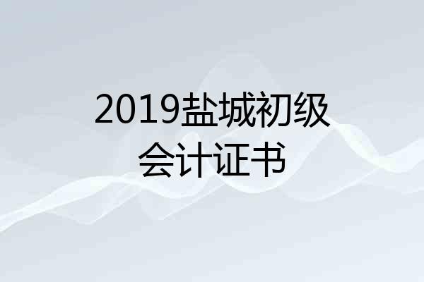 2019盐城初级会计证书