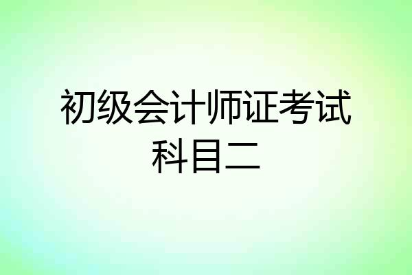 初级会计师证考试科目二