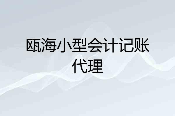 瓯海小型会计记账代理