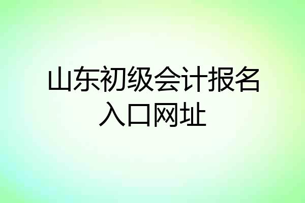 山东初级会计报名入口网址